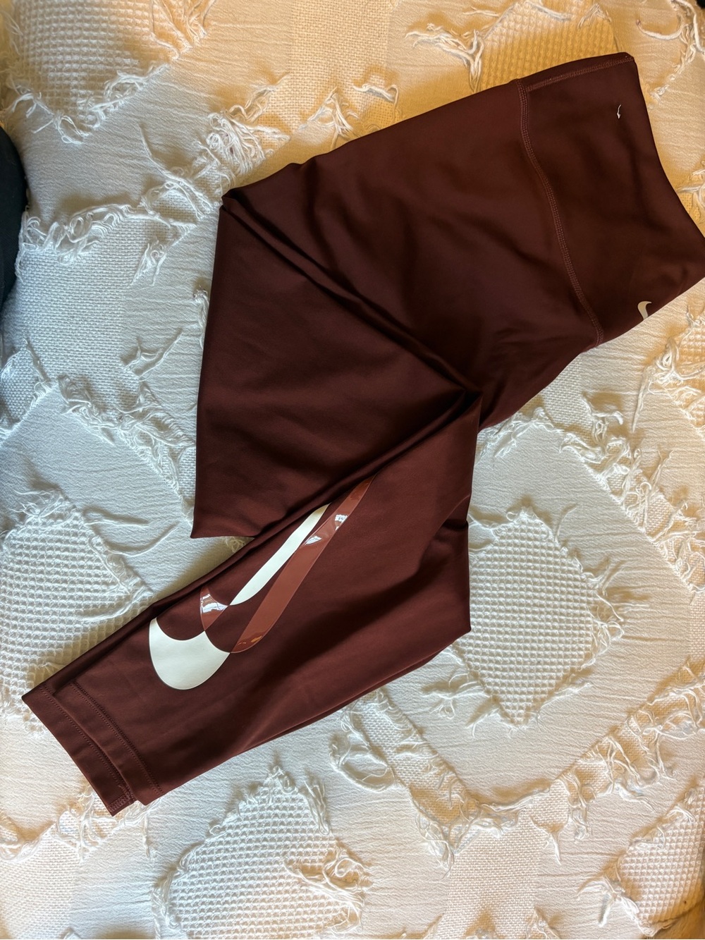 Nike Women Brown Leggings with White Swoosh